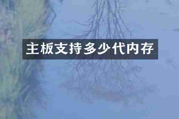 主板支持多少代内存