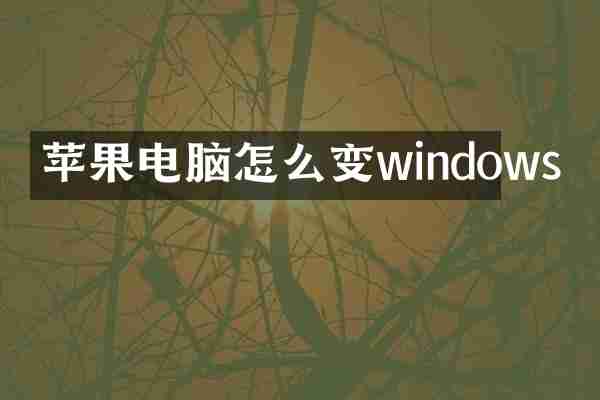 苹果电脑怎么变windows