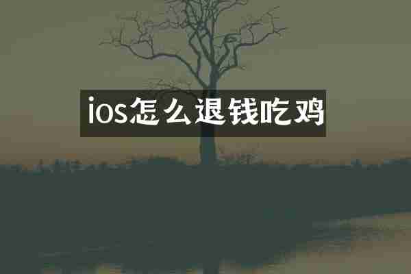 ios怎么退钱吃鸡