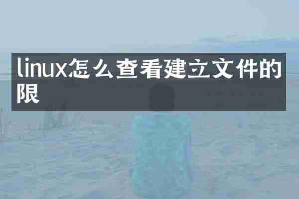 linux怎么查看建立文件的权限