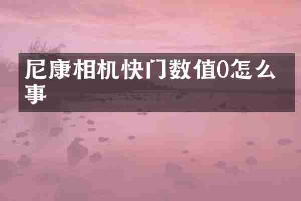 尼康相机快门数值0怎么回事