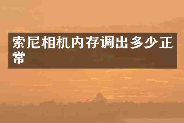 相机内存调出多少正常