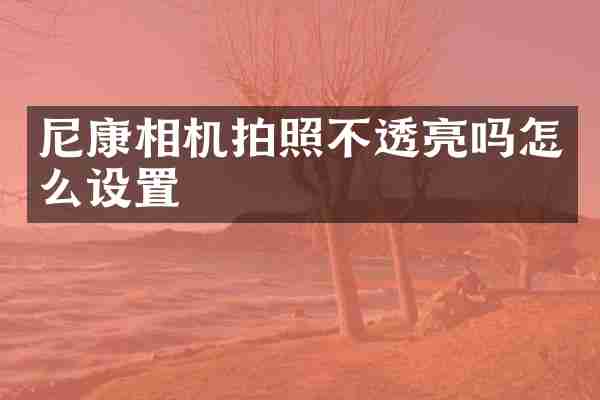 尼康相机拍照不透亮吗怎么设置
