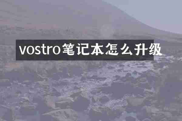 vostro笔记本怎么升级