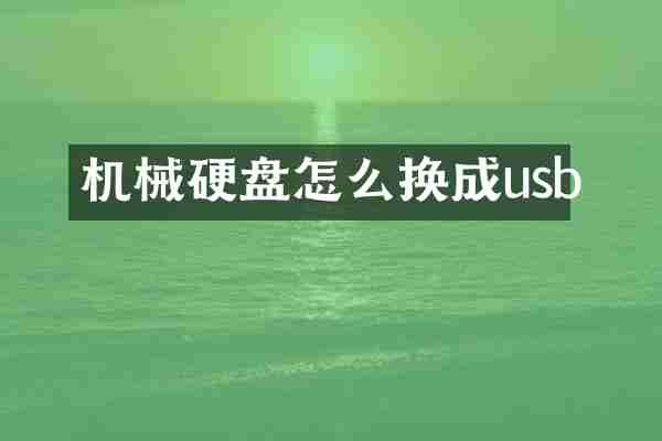 机械硬盘怎么换成usb