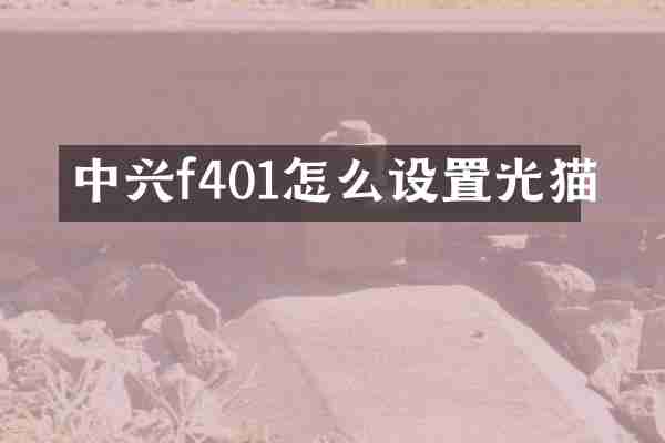 中兴f401怎么设置光猫