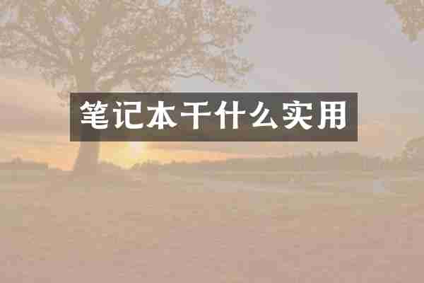 笔记本干什么实用