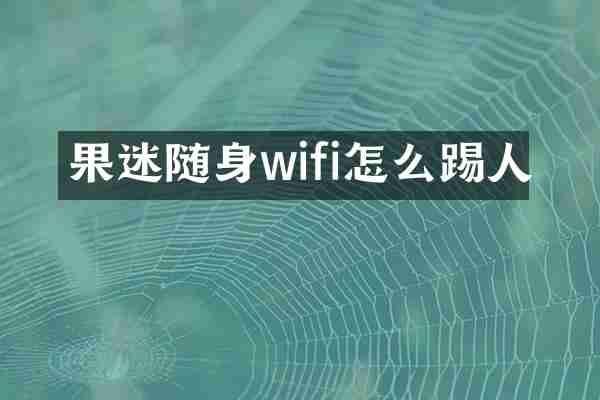 果迷随身wifi怎么踢人