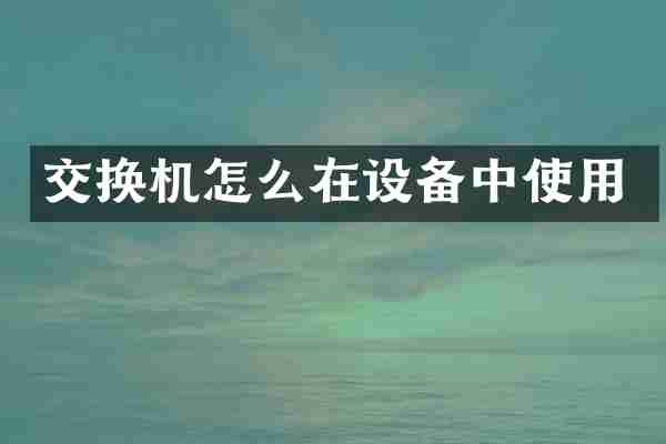 交换机怎么在设备中使用