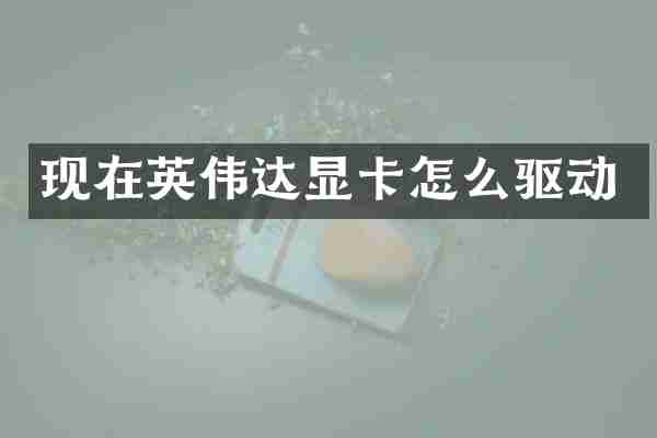 现在英伟达显卡怎么驱动