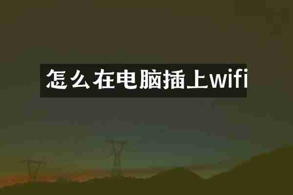 怎么在电脑插上wifi