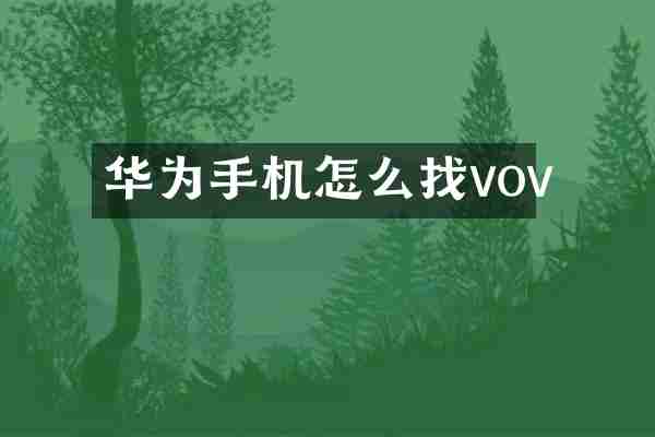 华为手机怎么找vov