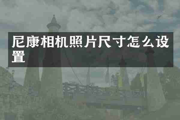 尼康相机照片尺寸怎么设置