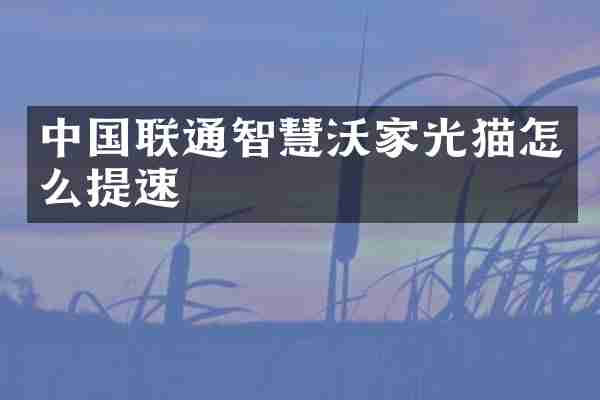 中国联通智慧沃家光猫怎么提速