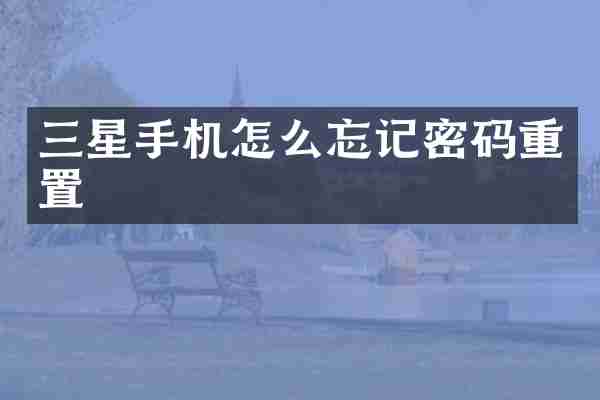 三星手机怎么忘记密码重置