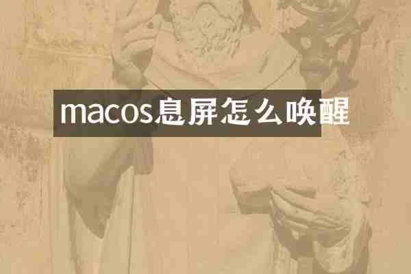 macos息屏怎么唤醒