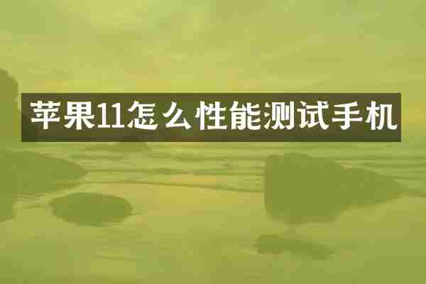 苹果11怎么性能测试手机