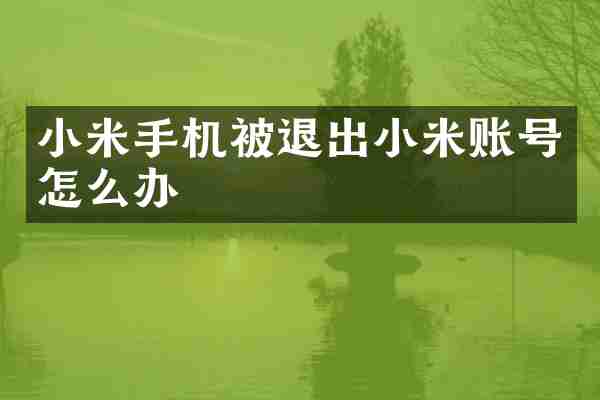 小米手机被退出小米账号怎么办