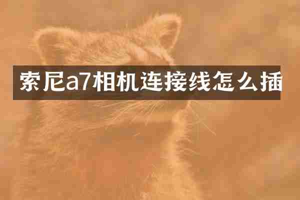 a7相机连接线怎么插