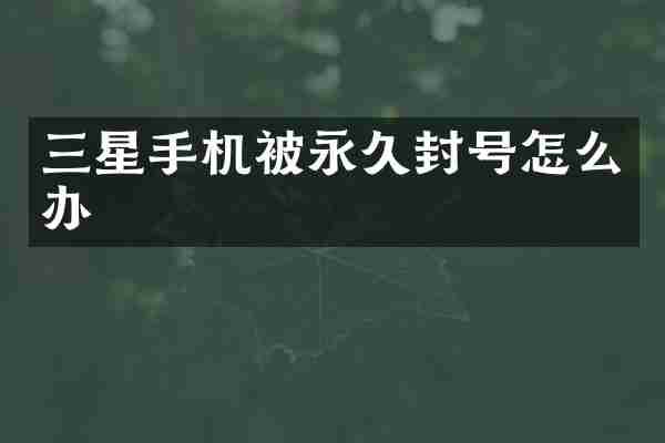 三星手机被永久封号怎么办