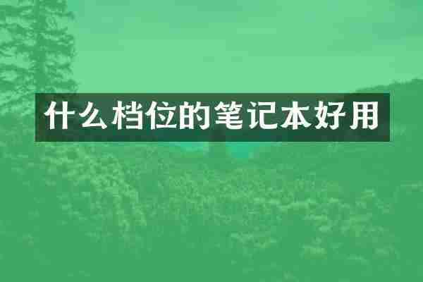 什么档位的笔记本好用