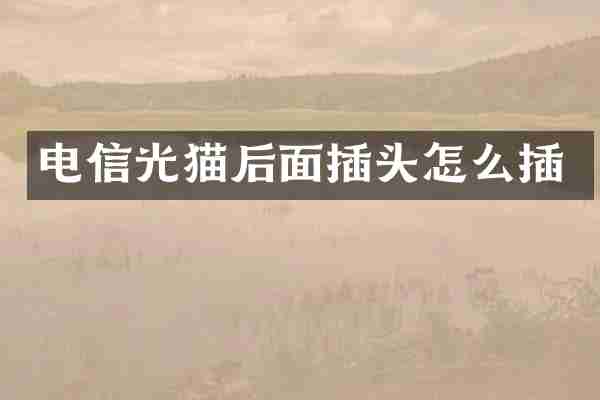 电信光猫后面插头怎么插