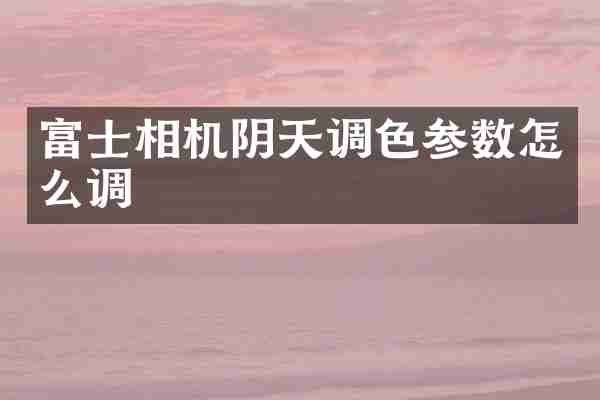 富士相机阴天调色参数怎么调