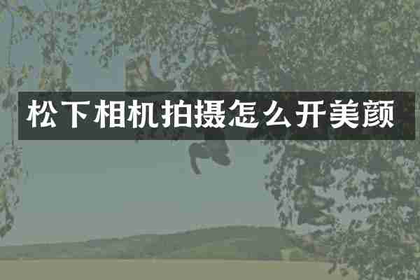 松下相机拍摄怎么开美颜