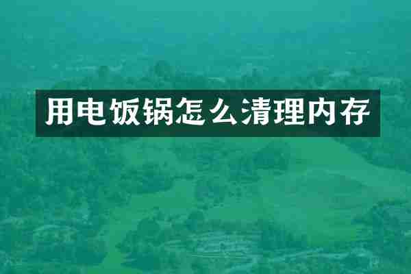 用电饭锅怎么清理内存