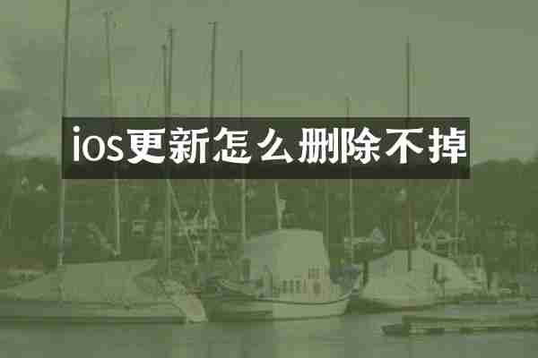 ios更新怎么删除不掉