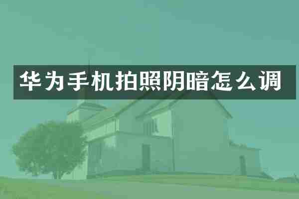 华为手机拍照阴暗怎么调