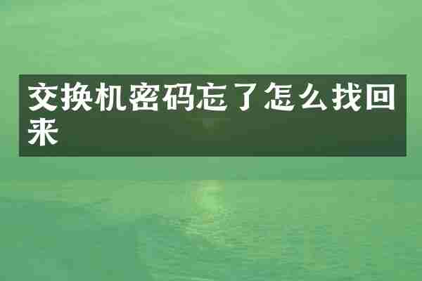 交换机密码忘了怎么找回来