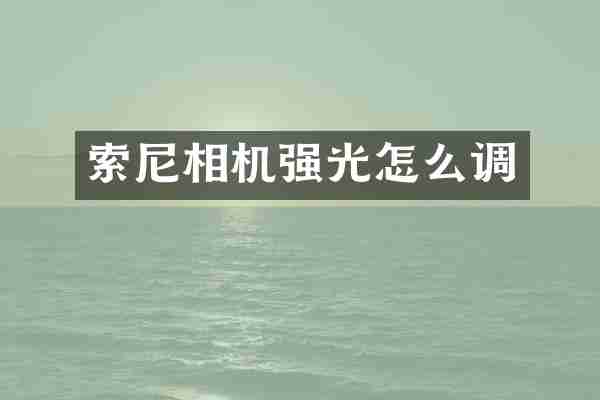 索尼相机强光怎么调