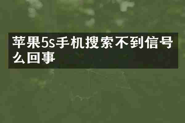 苹果5s手机搜索不到信号怎么回事