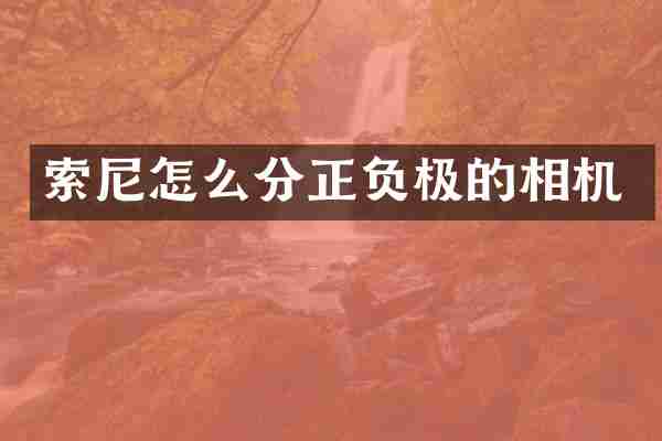 索尼怎么分正负极的相机