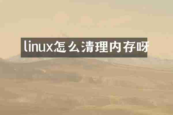 linux怎么清理内存呀