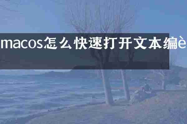 macos怎么快速打开文本编辑