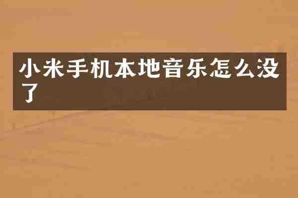 小米手机本地音乐怎么没了