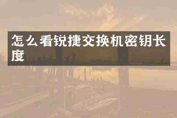 怎么看锐捷交换机密钥长度