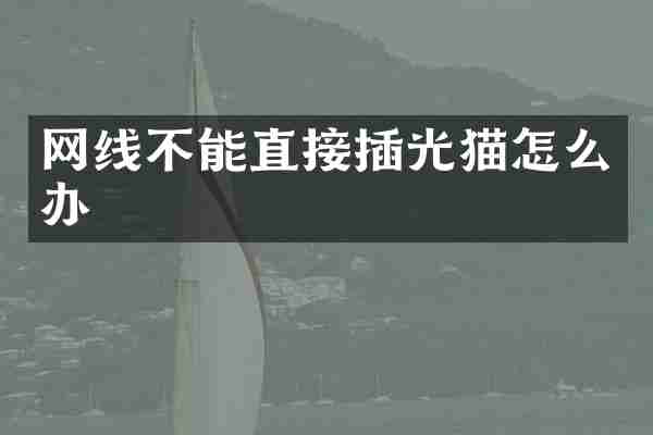 网线不能直接插光猫怎么办