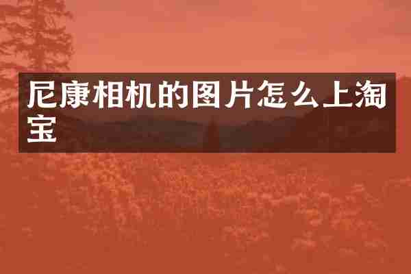 尼康相机的图片怎么上淘宝