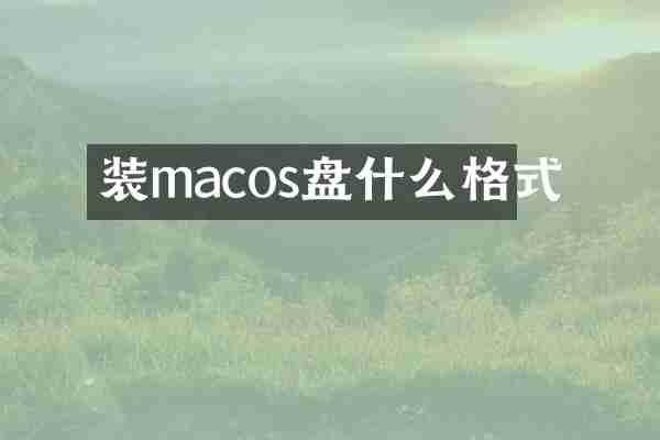 装macos盘什么格式