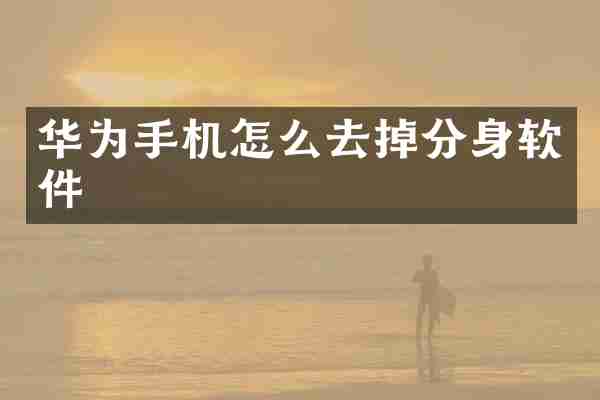 华为手机怎么去掉分身软件