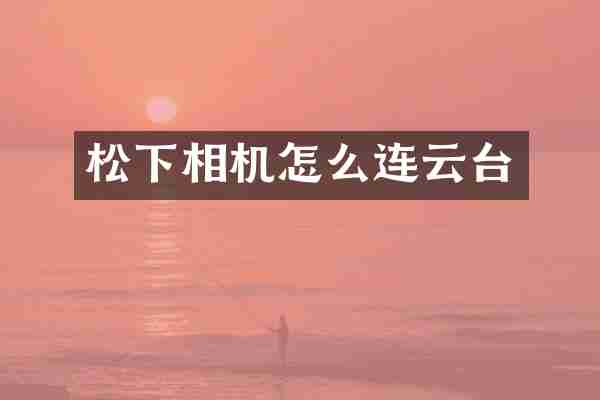 松下相机怎么连云台