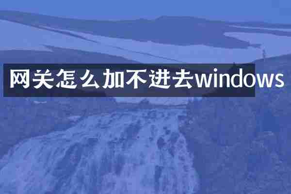 网关怎么加不进去windows
