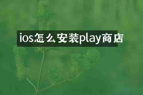 ios怎么安装play商店