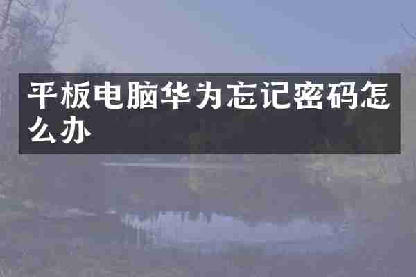 平板电脑华为忘记密码怎么办