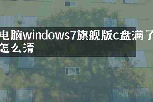 电脑windows7旗舰版c盘满了怎么清