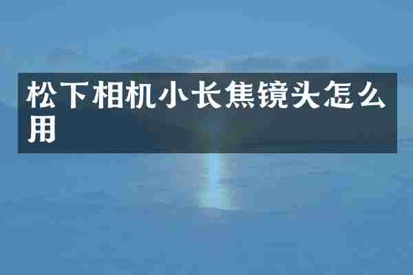 松下相机小长焦镜头怎么用
