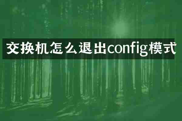 交换机怎么退出config模式